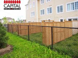 Get The Best Of Both Worlds Wood And Chain Link Fence Combo Pergola Shade Iron Pergola Backyard Porch