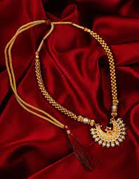 Buy Online This Adorable Kolhapuri Thushi Mangalsutra From The Stock Of Anuradha Art J Gold Mangalsutra Designs Bridal Gold Jewellery Designs Gold Jewelry Prom