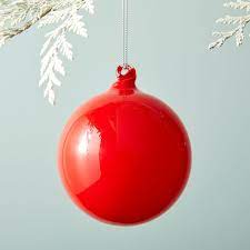 West Elm Ornaments Glass Ball Ornament Red