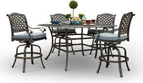 Easton park black frame bar height patio set with gray bar height. Customer Favorite Traditional 5 Piece Square Pub Style Table Macan Accuweather Shop