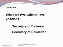 The cabinet also includes the attorney general and some agency heads. History And Government 100 Questions Question 1 What Is The Supreme Law Of The Land Civics History And Government Test For Citizenship Ppt Download