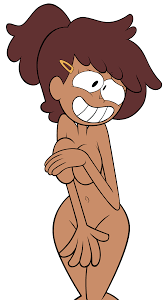 adult amphibia anne boonchuy covering self embarrassed nude  female female only straight hair white background 