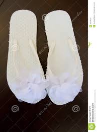 Weisse Hochzeits Flipflops Stockbild Bild Von Strand 28274523