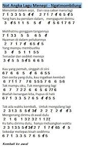 Not Angka Lagu Menepi Ngatmombilung Dunia Lirik Not Lagu