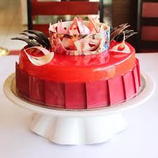 A Tempting Red Velvet Glossy Cake With An Artistic Touch Of Chocolate Garnish Chefanwar Chocolate Garnishes Glossier Cake Cake Lover