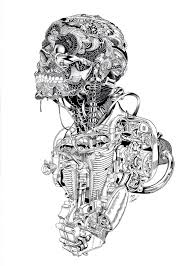 Everyday People Are Getting More Digitally And Mechanic Life Is Getting Over The Humanity Synthesis Of A Human Bones W Mechanical Art Cyberpunk Art Skull Art