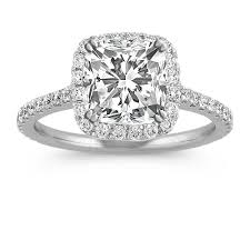 Rotate magnified loose diamonds and experience the 4cs like never before. Halo Diamond Engagement Ring For 2 00 Carat Cushion Cut Shane Co