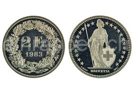 ] bonsoir je possede une piece 1demi franc suisse de 1968 pourrai je connaitre sa valeur coté face une dame tenant un bouclier avec une croix cotépili courrone de laurier et date 1968.merci de votre je voudrais savoir quelle est la valeur en € d'une piece de 1/2 franc de 1968 possédant sur sa face. Monnaie Suisse Johannes Muller Monnaies Federales 2 Francs