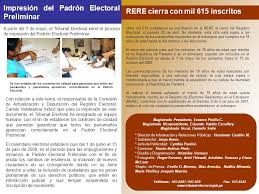 El tribunal electoral de panamá (te) en la dirección nacional de organización electoral padrón electoral final brinda la información sobre las estadísticas por provincias, distritos de los afiliados y no afiliados a partidos políticos a nivel nacional al 31 de diciembre de 2018. Boletin Informativo Ano 7 No 35 Mayo Tribunal Electoral Entrego Padron Electoral Preliminar A Los Partidos Politicos Y Autoridades Nacionales Magistrados Ppt Descargar