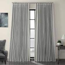 Exclusive Fabrics Furnishings Heather Grey Faux Linen Extra Wide Blackout Room Darkening Curtain 100 In W X 120 In L 1 Panel Bocln1859 120dw The Home In 2021 Half Price Drapes Curtains Curtains 1 Panel