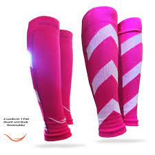 Pink Graduated Compression Calf Sleeves Guard Socks Relief Prevent Shin Splints Calf Strain Boost Circ Compression Calf Sleeves Calf Compression Calf Strain