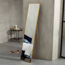 Important miroir mural, cadre en laiton massif, vers 1960. Miroir Sur Pied 20 Idees Deco Du Psyche Au Modele Fixe