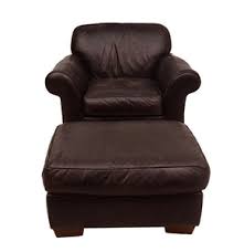 Upholstered with white bonded leather. Lot Art Brown Leather Club Chair And Ottoman By Bauhaus