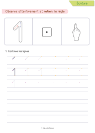 1 Maternelle Ms Gs Apprendre A Ecrire Le Chiffre 1 Math For Kids Learning Math Kindergarten Math