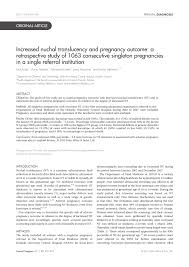 pdf pregnancy outcome of 1064 fetuses with increased nuchal