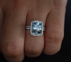 14k White Gold 11x9mm Aquamarine Cushion Halo By Twoperidotbirds 1900 00 Aquamarine Engagement Ring Wedding Rings Engagement Engagement Rings