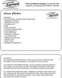 Debra S Lemon Chicken Recipe From Everybody Loves Raymond Fyi The Link Leads To A Printable Pdf File That Might Au Lemon Chicken Recipe Lemon Chicken Recipes