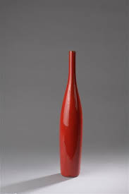 Ruelland Daniele Grand Vase Bouteille En Ceramique Grise Emaillee Rouge Mutualart Ceramic Bottle Bottle Vase Bottles Decoration