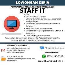 Hari ini tim gingsul ingin berbagi peluang kerja terbaru di lhokseumawe untuk sobat semuanya. Lowongan Kerja Lhokseumawe Terbaru April 2021 Karir Aceh