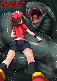 SFW sexy ecchi hentai horror Pokemon cartoon porn art of May's curvy ass  attacked by giant trouser snake. - Hentai Horror