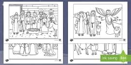 Baby jesus is waiting… nativity coloring pages The Christmas Nativity Story Colouring Pages