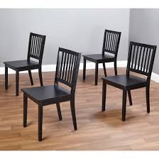 Simple Living Slat Black Rubberwood Dining Chairs Set Of 4 Solid Wood Dining Chairs Dining Chairs Wooden Dining Chairs