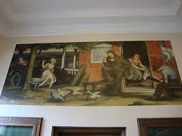Post Office 46962 North Manchester Indiana Art Deco Era Mural Painting