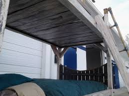 Upcycled Rope Bed Underside Of The Top Bunk The Bunkie Boards Ahave All Been Crackled To Match The Bed Cool Bunk Beds Bed Images Bunk Beds