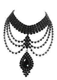 Renaissance Victorian Black Rhinestone Chandelier Choker Necklace And Earrings Set When Do You Think Y Black Rhinestone Earring Set Black Rhinestone Jewelry