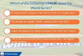 They make for excellent ice breaker questions, quiz night prompts, road trip games, and more. Before The Kansas City Royals Take The Mound Against The San Francisco Giants In Worldseries Game 1 Answer Our Trivi Trivia Tuesday Sf Giants World Series