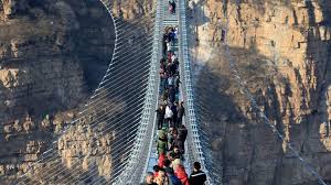 The walk uphill would take about an hour. Scary Glass Bridges Shut In Chinese Province Bbc News