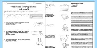 Sa efectueze operatii de adunare si scadere cu numere naturale de la 0 la 100 cu si fara trecere peste ordin. Probleme Cu DouÄ OperaÈii FiÈÄ De Lucru Teacher Made
