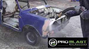 We make short work of paint stripping and the dustless blasting process uses water during the sandblasting. Sandblasting Truck Hire Paint Removal From Pro Blast Melbourne Youtube