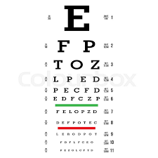 eye test chart vector letters chart stock vector colourbox