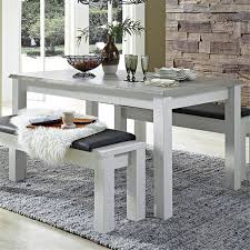 Providing a space to gather around, set down a cup of tea, or support the current book of choice, this essential piece completes a space. Modern Country House Dining Table Leer 55 In Pine White With Abs Taup