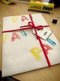Presentes para o dia do pai: Embrulho Com Carimbos Prendas Dia Do Pai Dia Do Pai Ideias Presente Dia Dos Pais
