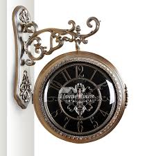 Adored by fashion fans and value seekers alike. Double Sided Wall Clock Rustic Black Round Living Room Glass Quiet
