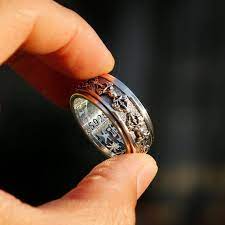 Embossed Tibetan Buddhist Vajra Sterling Silver Spinner Ring Meditation Mens Ring Buddhist Prayer Symbol Om Ring Chinese Man Ring Nepal In 2021 Spinner Rings Rings For Men Silver Spinner Rings