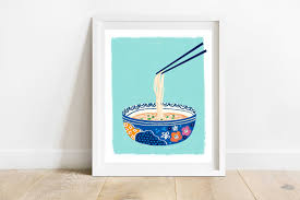 Noodle Bowl 8 X 10 Kitchen Print Food Illustration Wall Etsy In 2020 Food Illustrations Illustration Wall Food Print