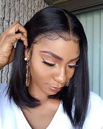 Amazon.com : Beautcolor Bob Wig Human Hair 180% Density 13x4 HD Transparent  Lace Front Wigs Pre Plucked with Baby Hair Glueless Wigs Short Bob Frontal  Wigs for Black Women Natural Black(Straight Bob