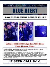 The 'blue alert' provides officials with the ability to alert the public when a law enforcement officer has been injured, killed or is missing. A Blue Alert Has Been Activated By The Chp Placerville Facebook