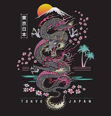 Japanese is the official language of japan. Highly Detailed Dragon With Japanese Background Great For T Shirts And Posters Wall Mural Textures Themed Premium In 2021 Japanese Artwork Japanese Art Anime Wall Art