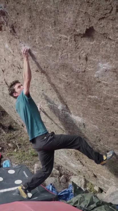 "Burden of Dreams" (v17/9a) - Hardest boulder in the world! Here is a  glimpse of some new beta! . Ig credit: @steghiso . . #climbing #climb  #climber #rockclimber #rockclimb #flexible