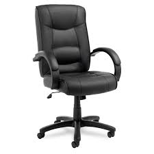 Alera Strada Series Top Grain Leather High Back Swivel Tilt Chair Black Leather Upholstery Top Grain Leather Alera