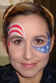 Getting Ready For A Patriotic Job Face Painting Easy Face Painting Blue Face Paint