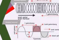 Gelombang seperti ini disebut gelombang transversal, karena gangguannya tegak lurus terhadap arah rambat, seperti yang diperlihatkan pada gambar dibawah, gelombang elektro magnetik termasuk jenis gelombang ini, karena medan listrik dan medan magnet berubah secara periodik dengan arah. Jelaskan Karakteristik Gelombang Transversal