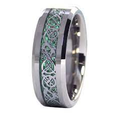 Green Celtic Dragon Tungsten Ring 8mm Mens Womens Wedding Band Etsy In 2021 Celtic Wedding Rings Celtic Rings Wedding Rings