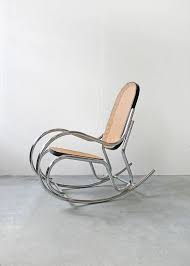 Vintage Marcel Breuer Style Black Wicker Chrome Rocking Chair For Your Consideration Is A Stunning Rocking Chair Rocking Chair Wicker Bedroom Wicker Headboard