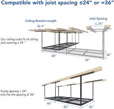 Maybe you would like to learn more about one of these? Buy Fleximounts 3x8 Overhead Garage Storage Rack Adjustable Ceiling Storage Rack Heavy Duty 96 Length X 36 Width X 40 Height Black Online In Indonesia B0197qryds