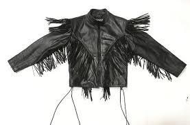 Black And White Checkered Leather Jacket Leather Motorcycle Jacket Fringe Size L Western Biker Black Zip Front Lace Side Vintage Leather Motorcycle Jacket Leather Motorcycle Jacket Boho Outfits Hippie